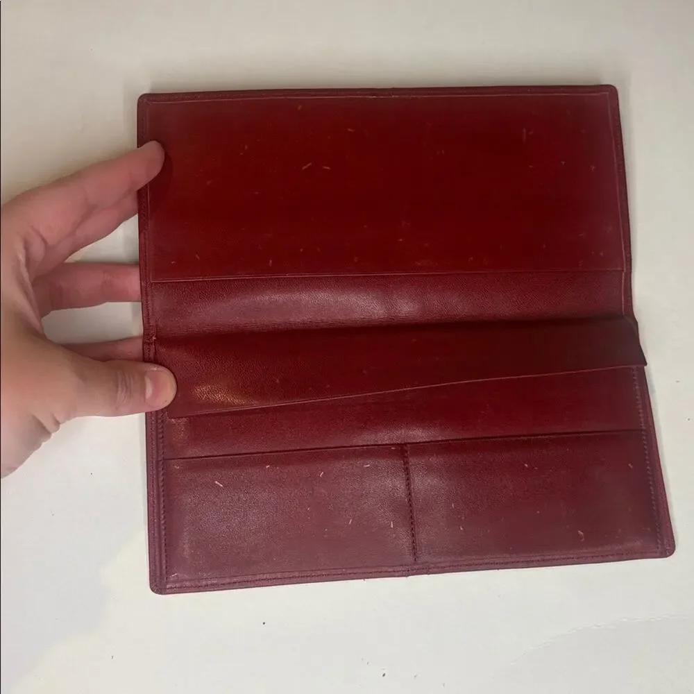 Burberry’s vintage red marroon checkbook wallet
